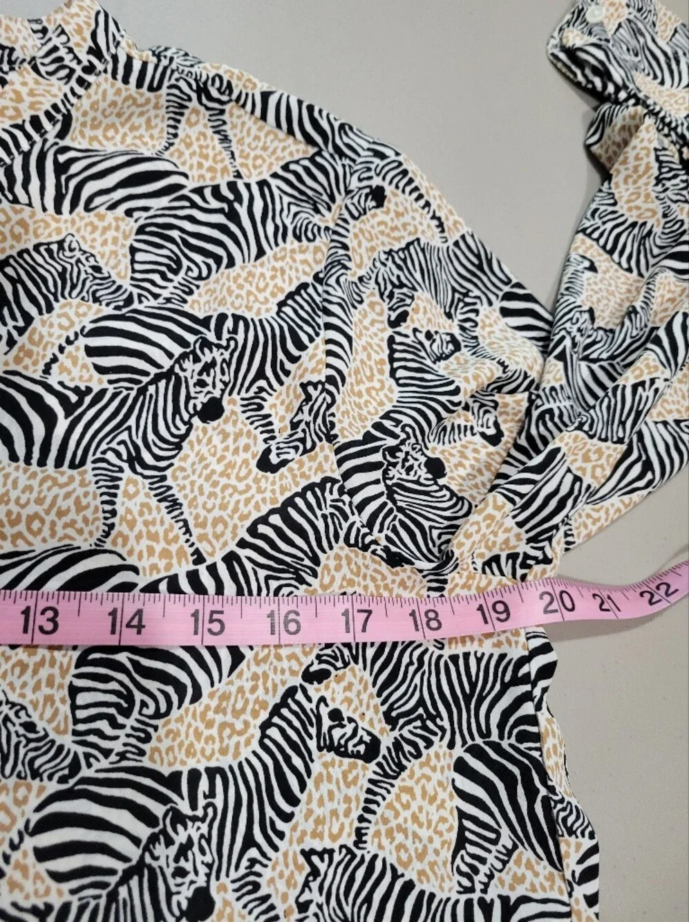 J. Crew Black and Cream Zebra Print Button-Front Shirt